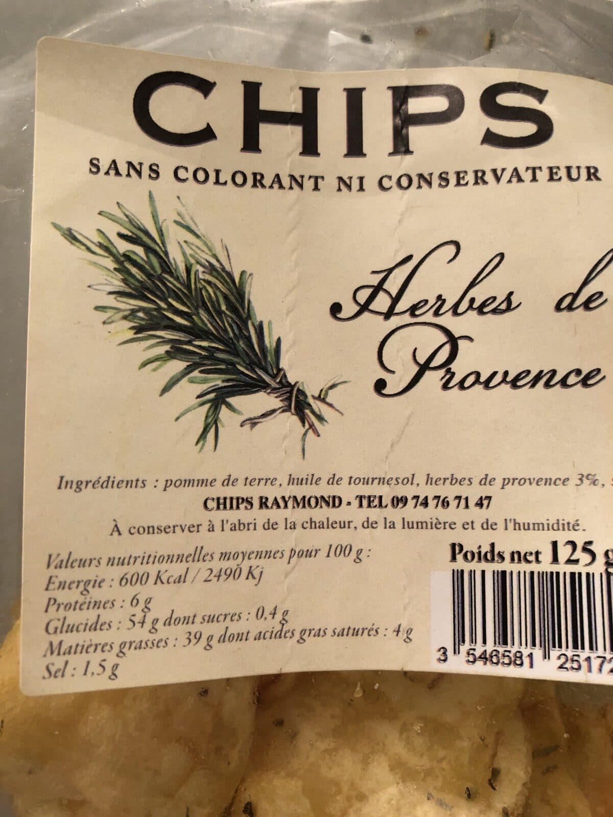 Open Food Facts Chips Herbes de Provence packshot