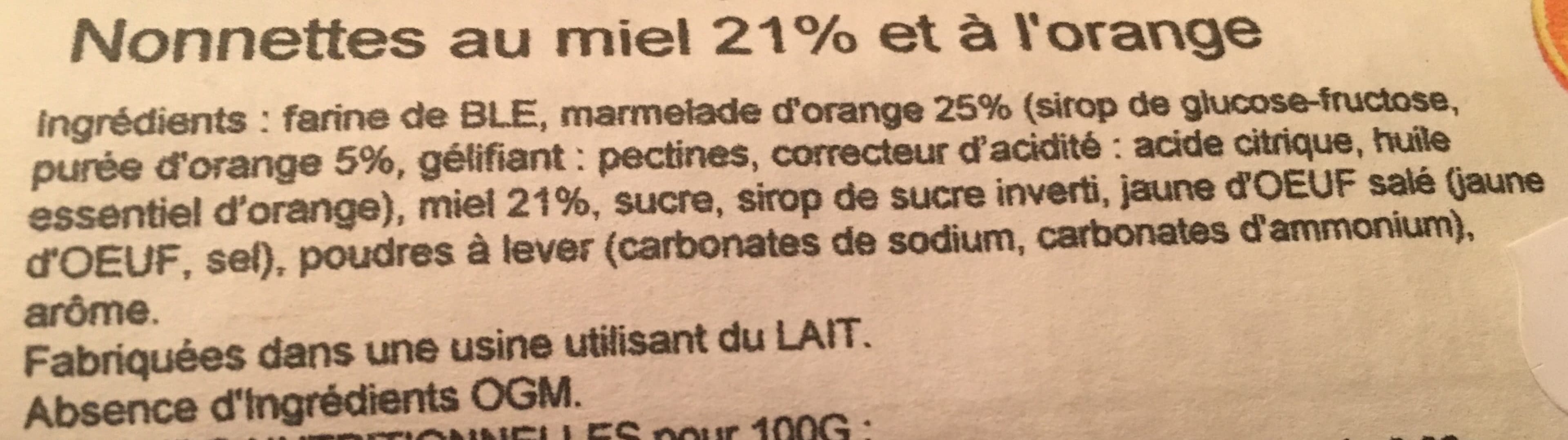 Parole gourmande Nonnettes au miel 21% et à l’orange packshot