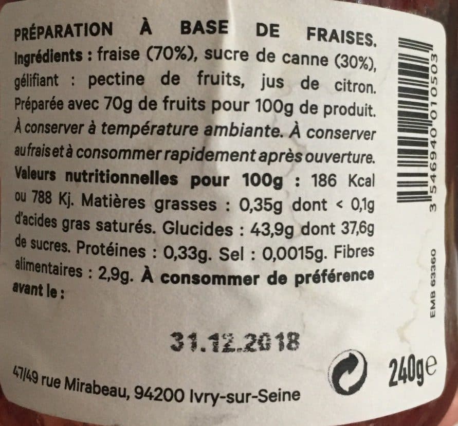 Eric Kayser Fruits à tartiner Fraises packshot