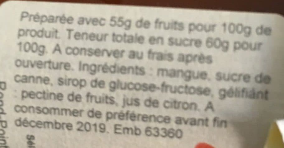 Biscuiterie Jacques Delaunay Confiture extra de mangue packshot