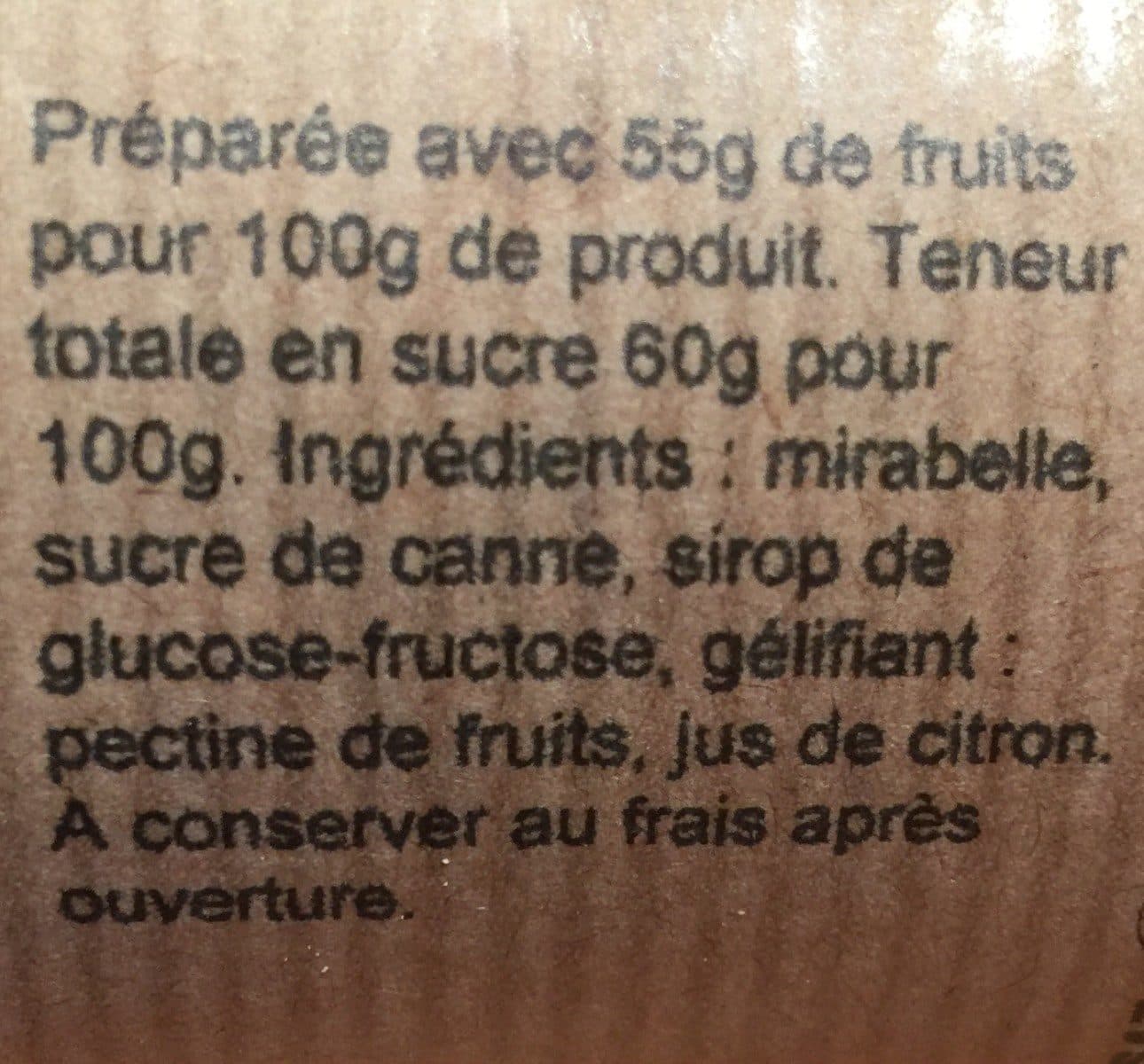 Open Food Facts Confiture extra mirabelle packshot