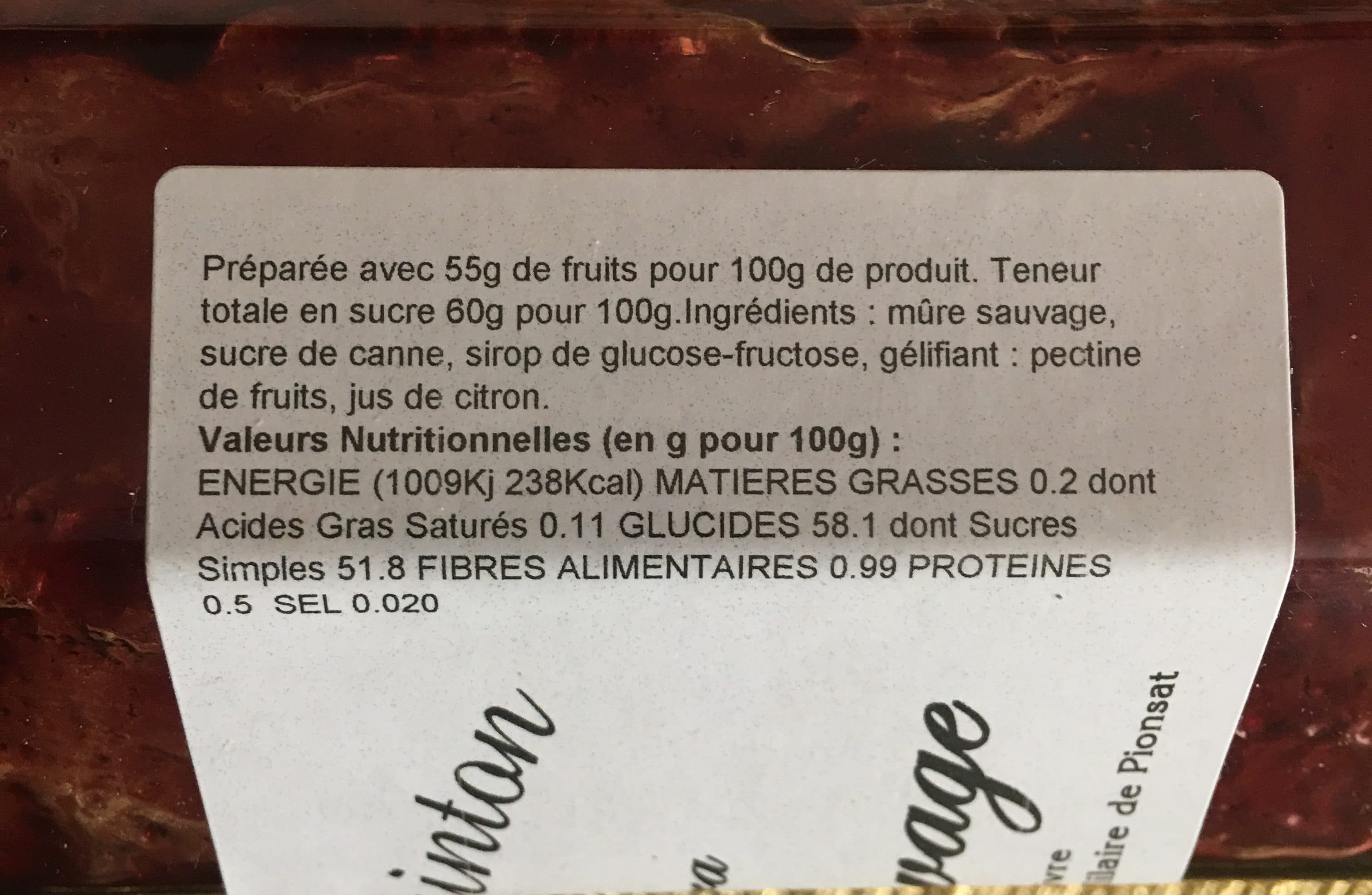 La Mère Quinton Confiture de Mûre Sauvage packshot