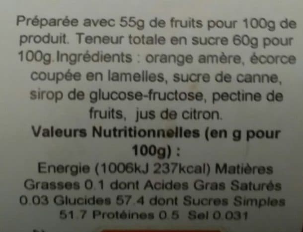 Open Food Facts Marmelade orange amère packshot