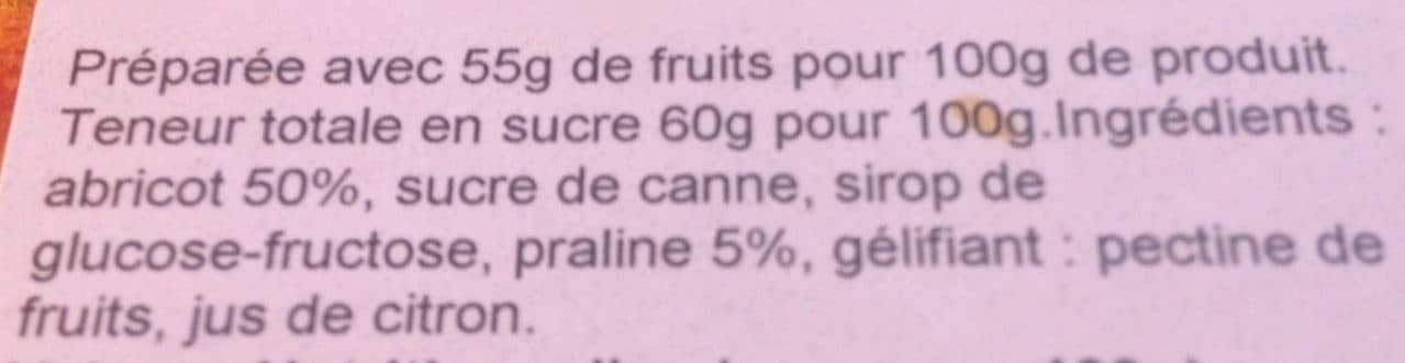 La Mère Quinton Confiture Extra Abricot aux Pralines Roses Concassées packshot