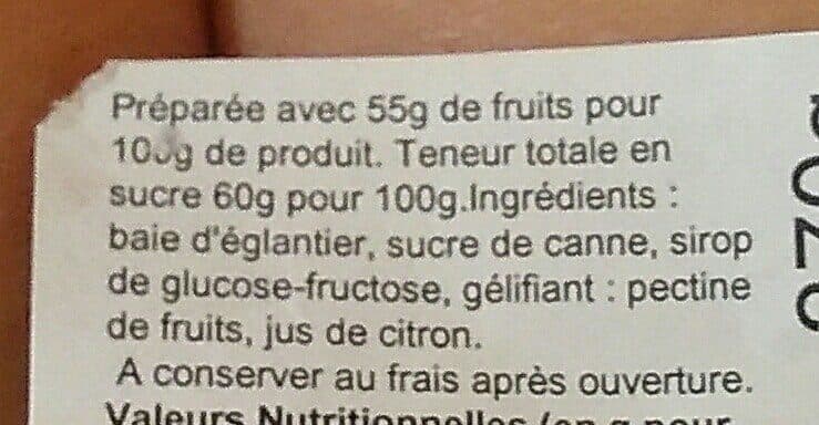 Open Food Facts Confiture de Baie d'Églantier "Gratte-Cul" packshot