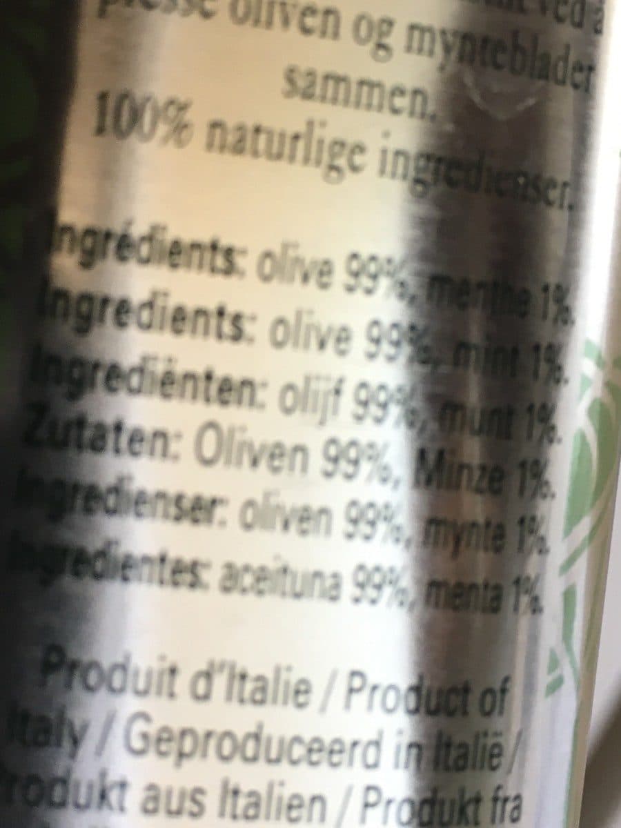 Open Food Facts Huile olive et menthe packshot