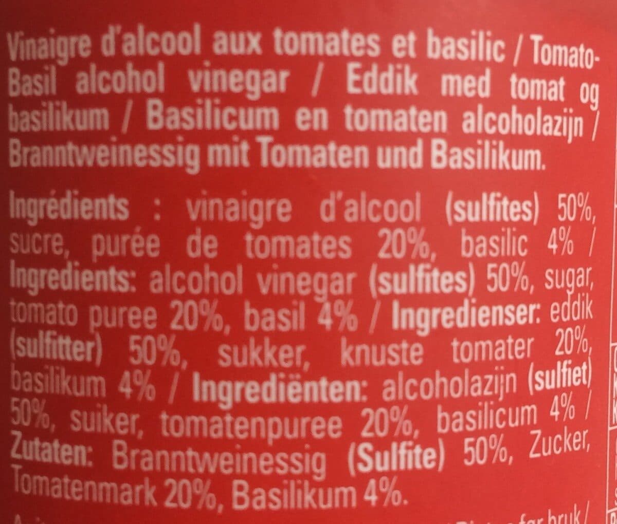 Olivier & Co Vinaigre tomate et basilic packshot
