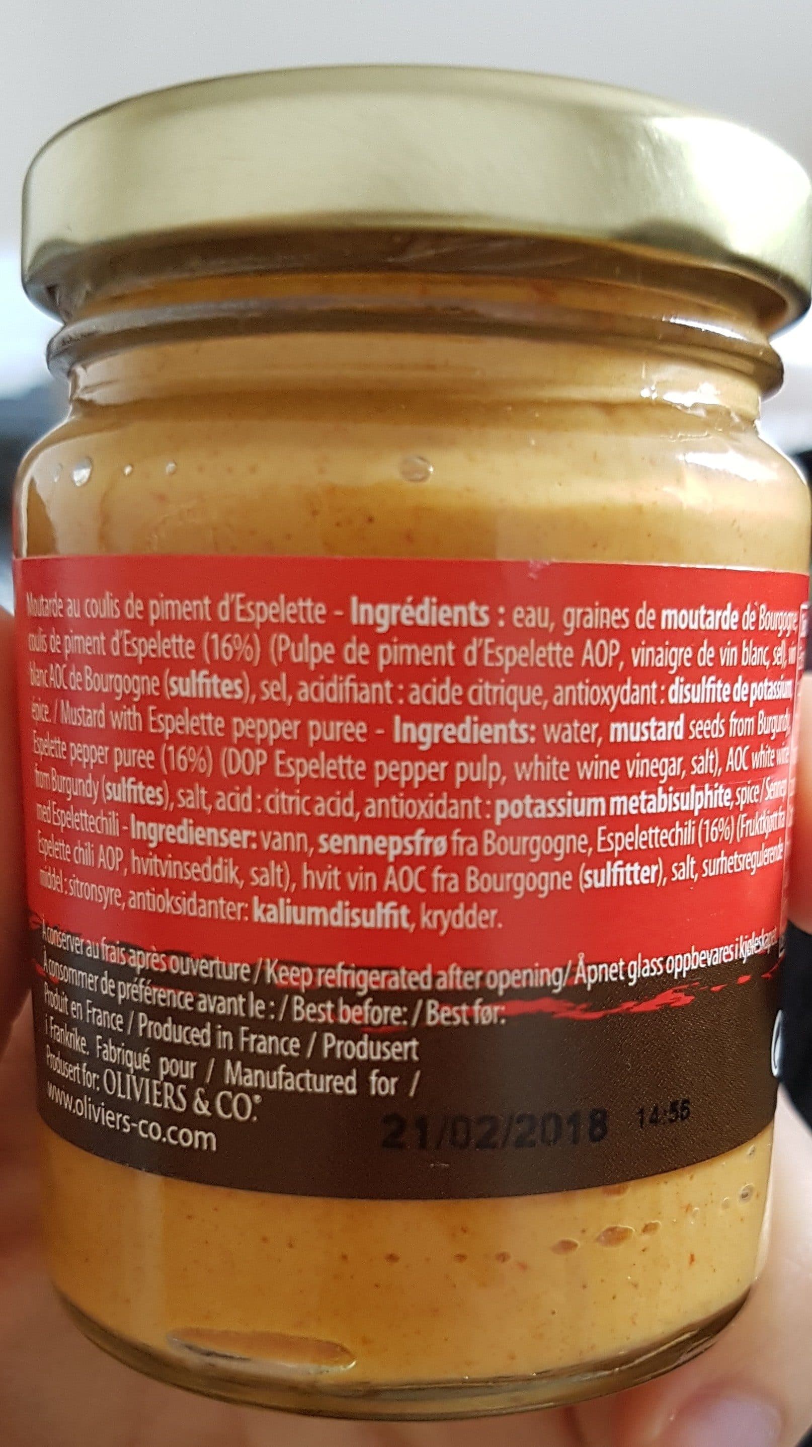 Oliviers & Co Moutarde au piment d'espelette packshot