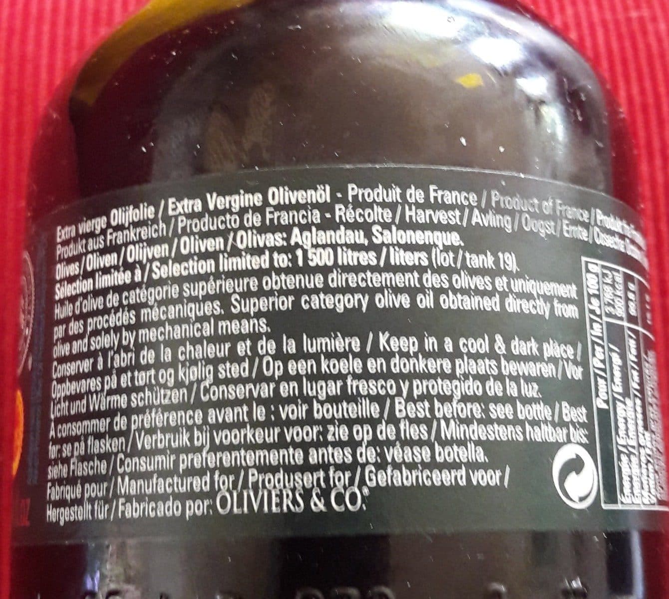 Oliviers & Co Huile d'olive vierge extra packshot