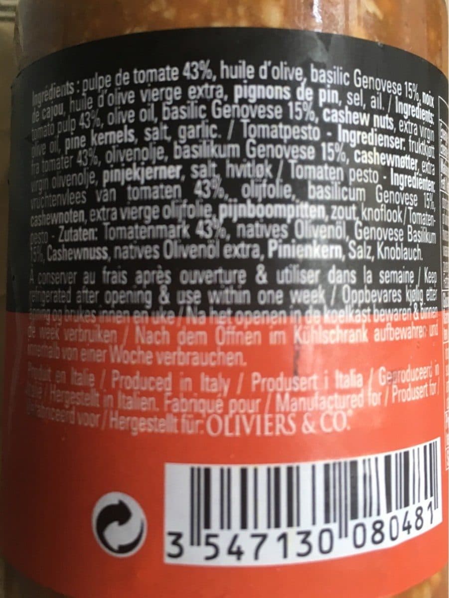 Olivier & Co Pesto tomate packshot