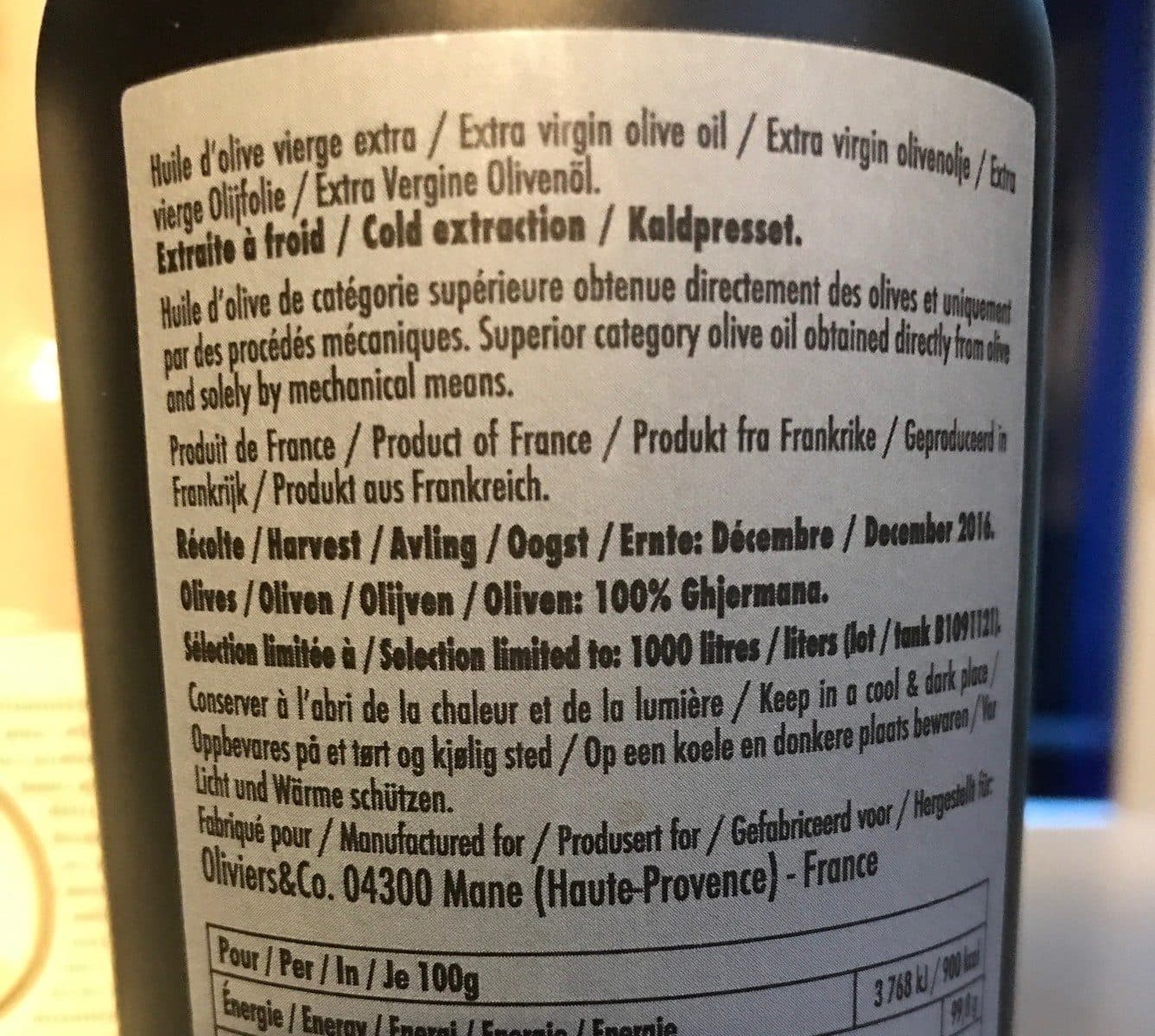 Olivier & Co Huile d'olive vierge extra Domaine Marquiliani déc. 2016 packshot