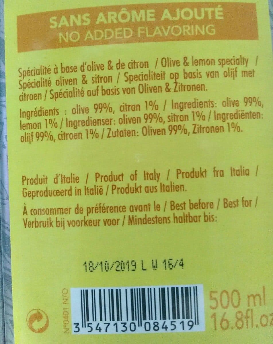 Olivier & Co Huile d'olive au citron packshot