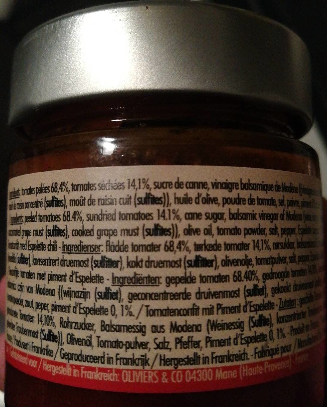 Olivier & Co Confit de Tomate au Piment d'Espelette packshot