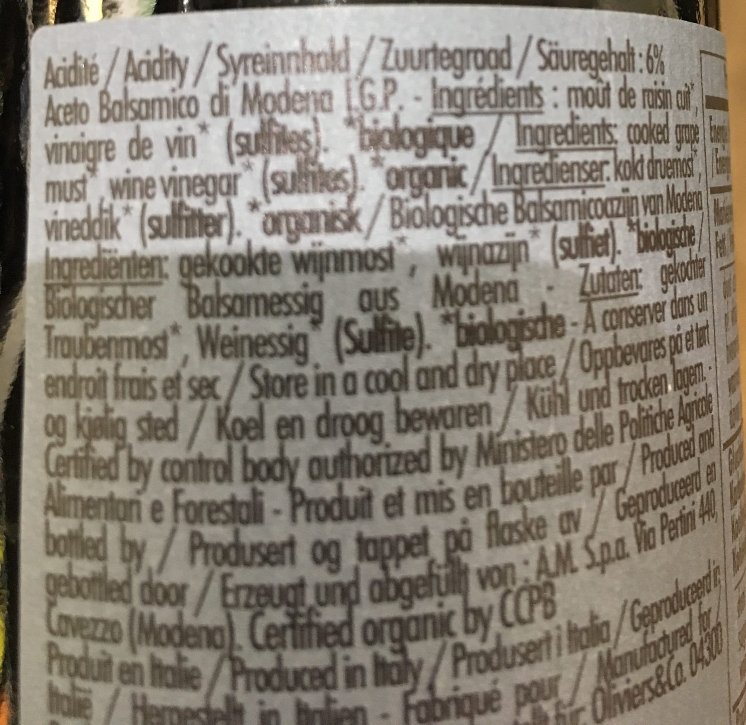 Oliviers & Co. Vinaigre balsamique de Modène biologique packshot