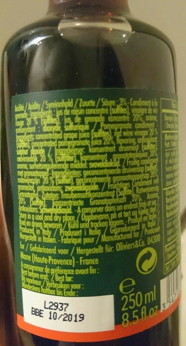 Olivier&Co Douceur de vinaigre à la Grenade packshot