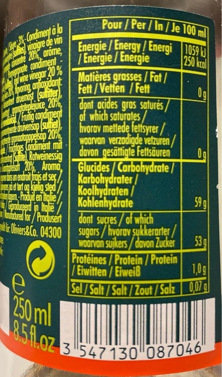 Olivier&Co Douceur de vinaigre à la Grenade packshot