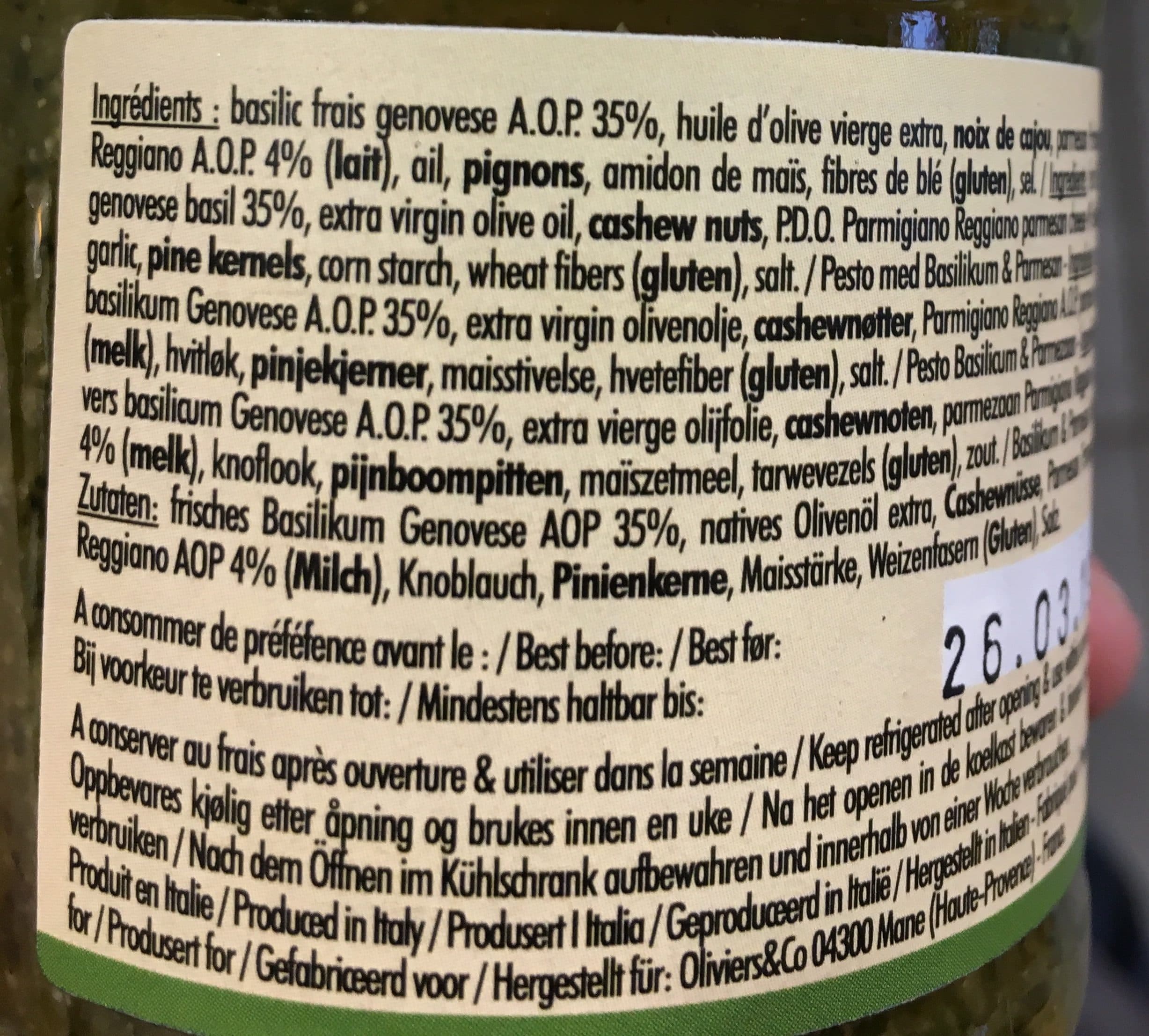 Oliviers & Co. Pesto Genovese au basilic frais packshot