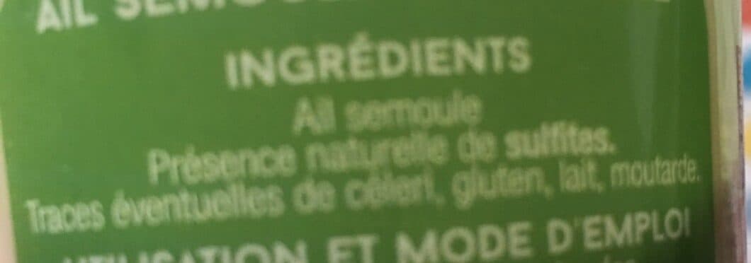 Les Continents des Saveurs Ail semoule packshot
