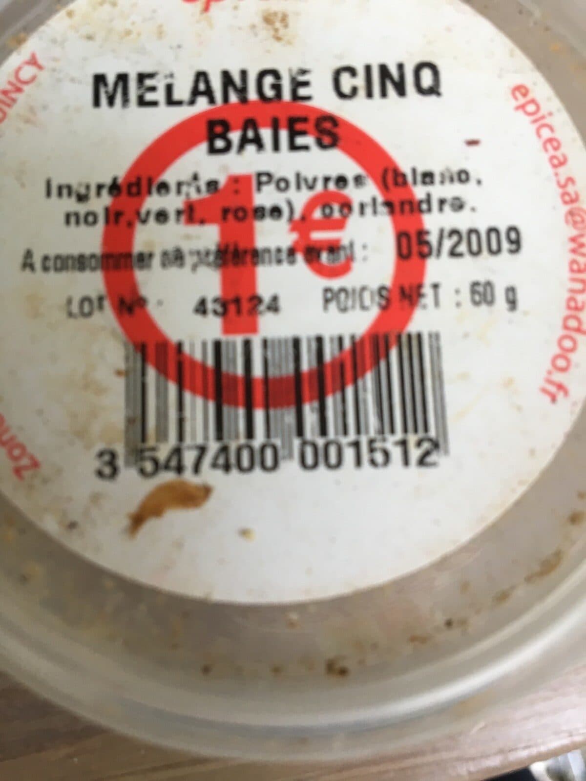 Open Food Facts Pot 60G Melange 5 Baies Epicea packshot