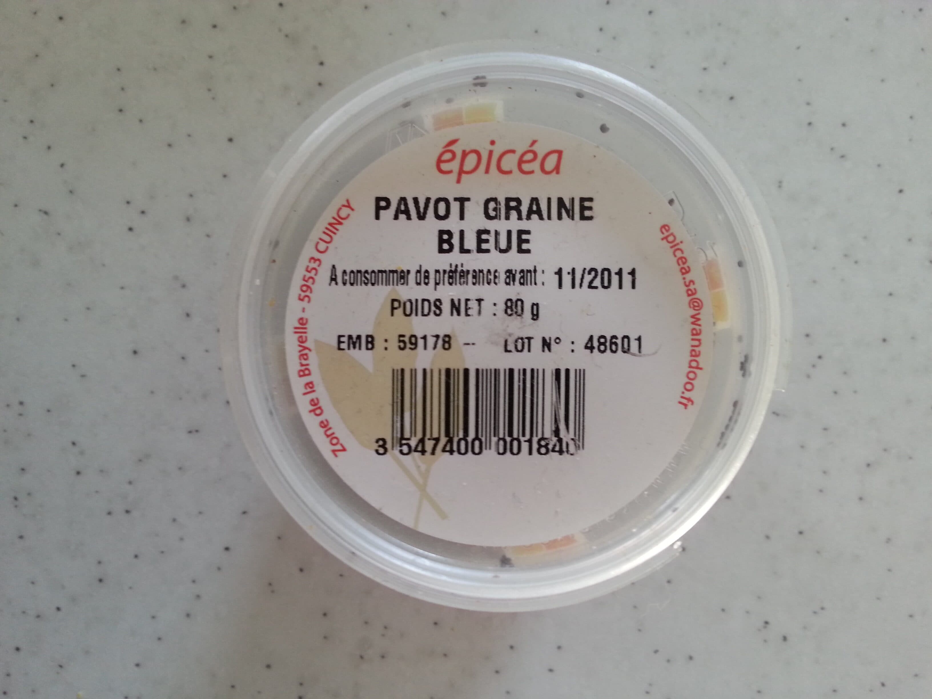 Epicéa Pavot graine bleue packshot