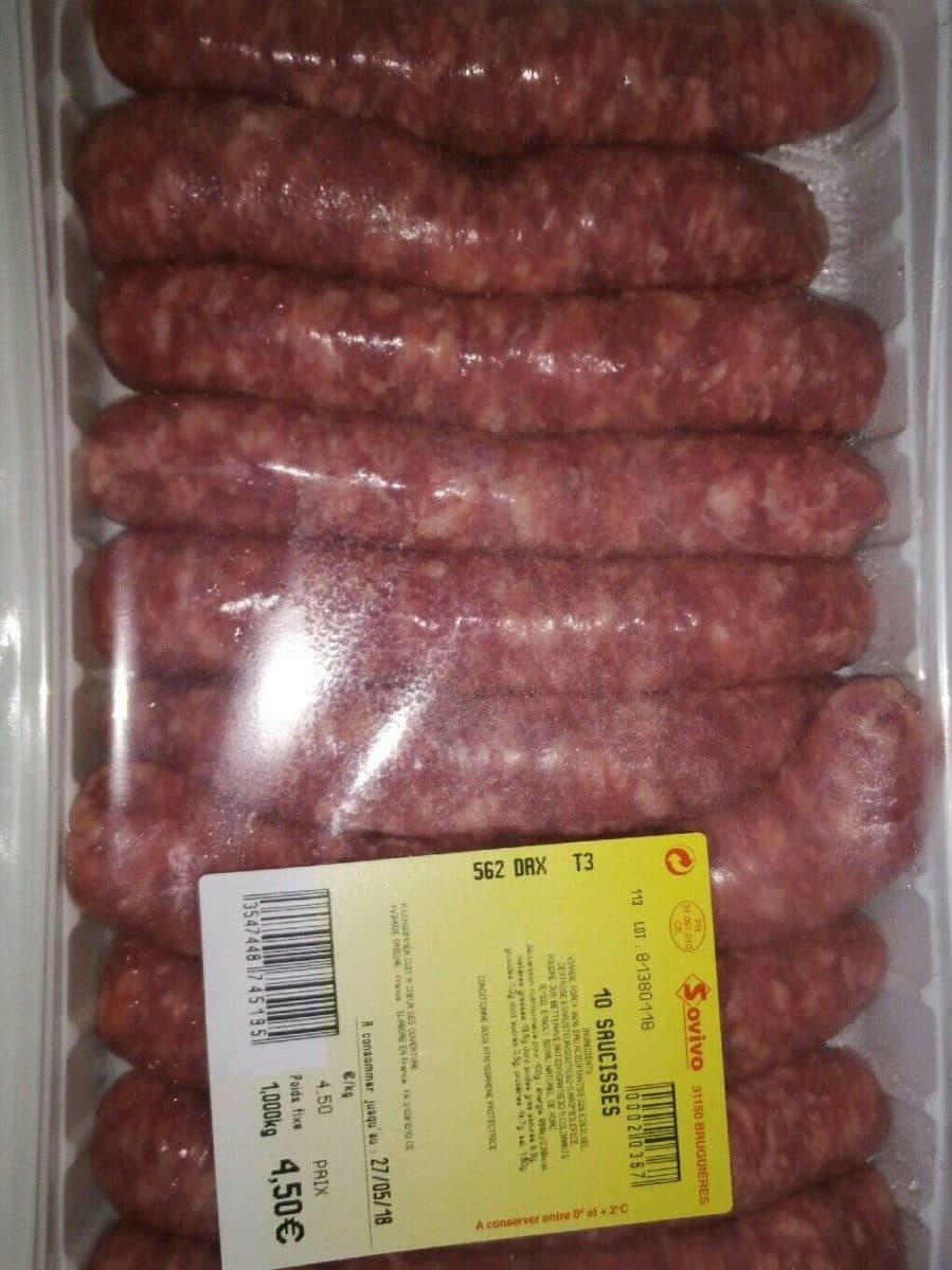 Open Food Facts 10 saucisses de porc packshot