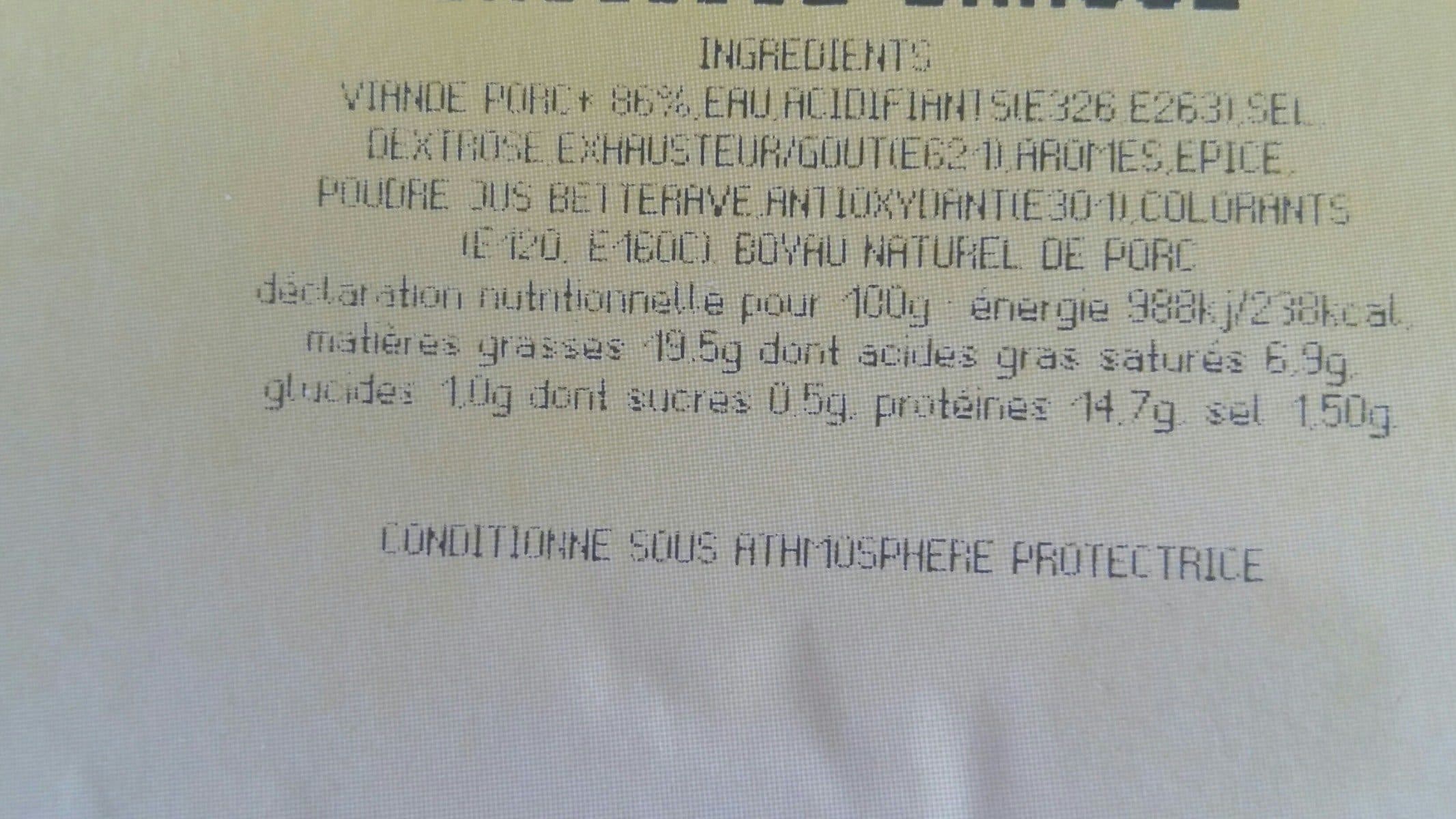 Open Food Facts Saucisse brasse packshot