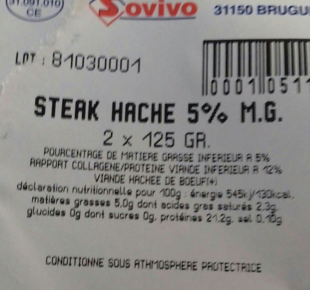 Open Food Facts Steaks hachés 5% packshot