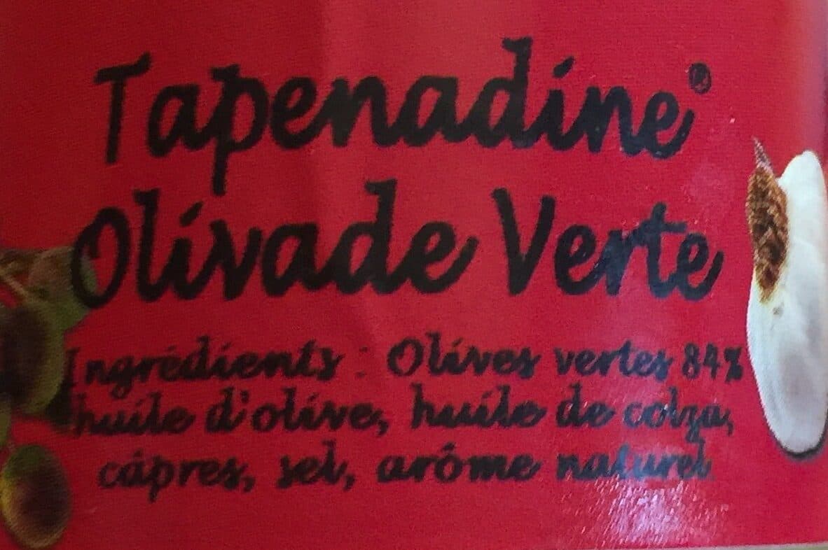 Open Food Facts Tapenadine olivade verte packshot