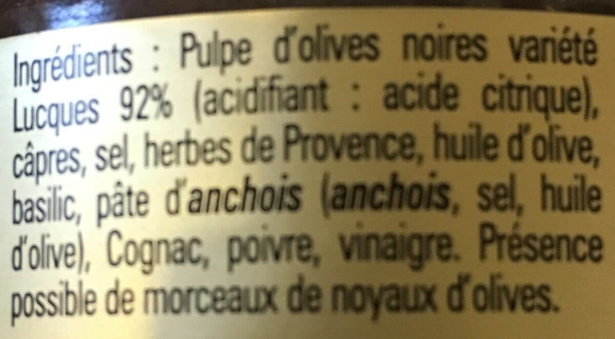 L'Oulibo Tapenade aux olives lucques noires packshot
