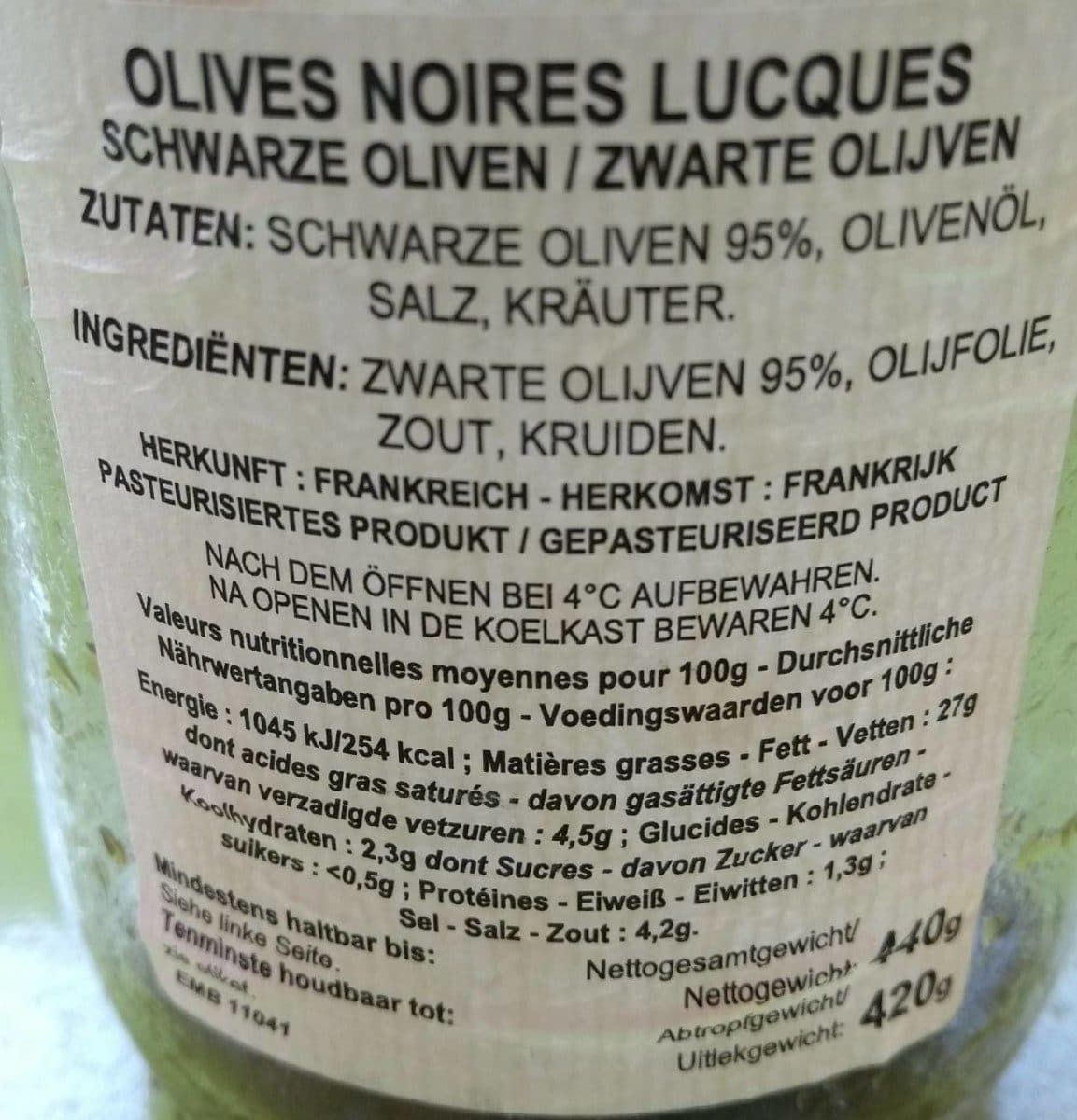 L'Oulibo Olives noires au naturel Lucques packshot