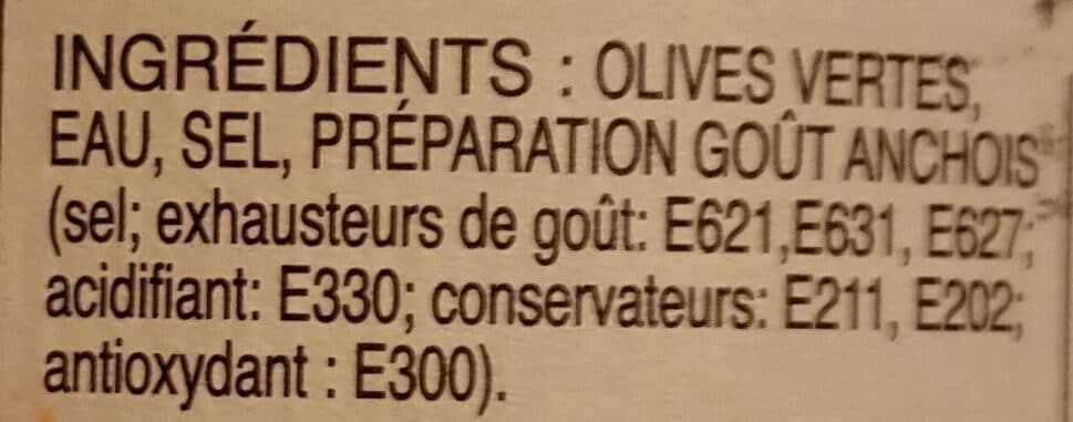 L'Oulibo Olives vertes goût anchois packshot