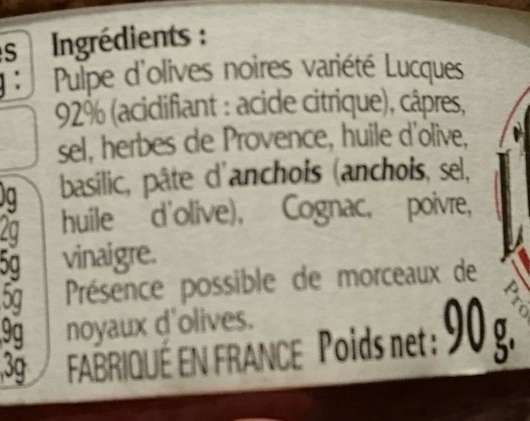 L oulibo Tapenade Aux Olives Noires packshot