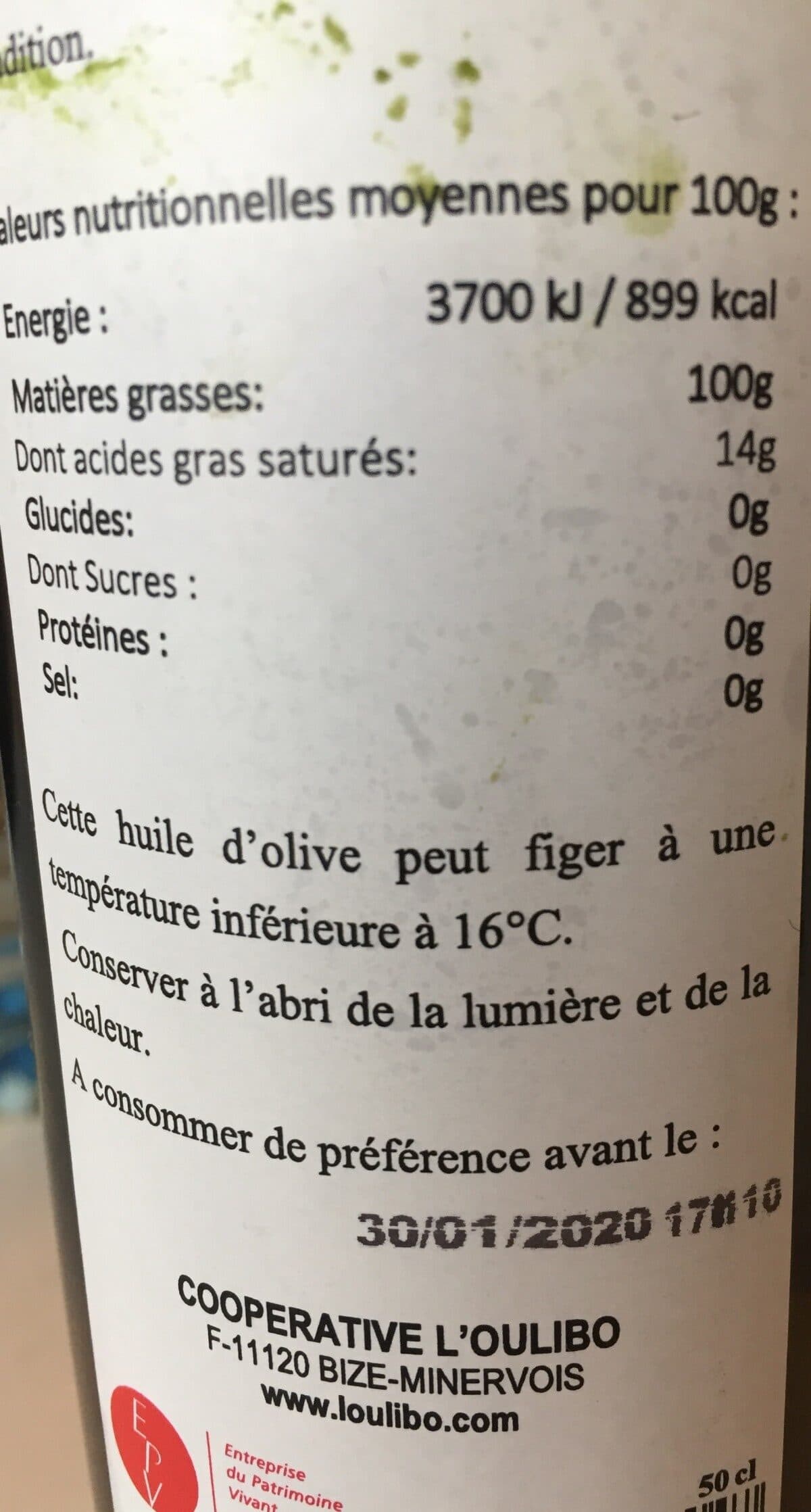 L'Oulibo Huile d'olive extra vierge BIO packshot