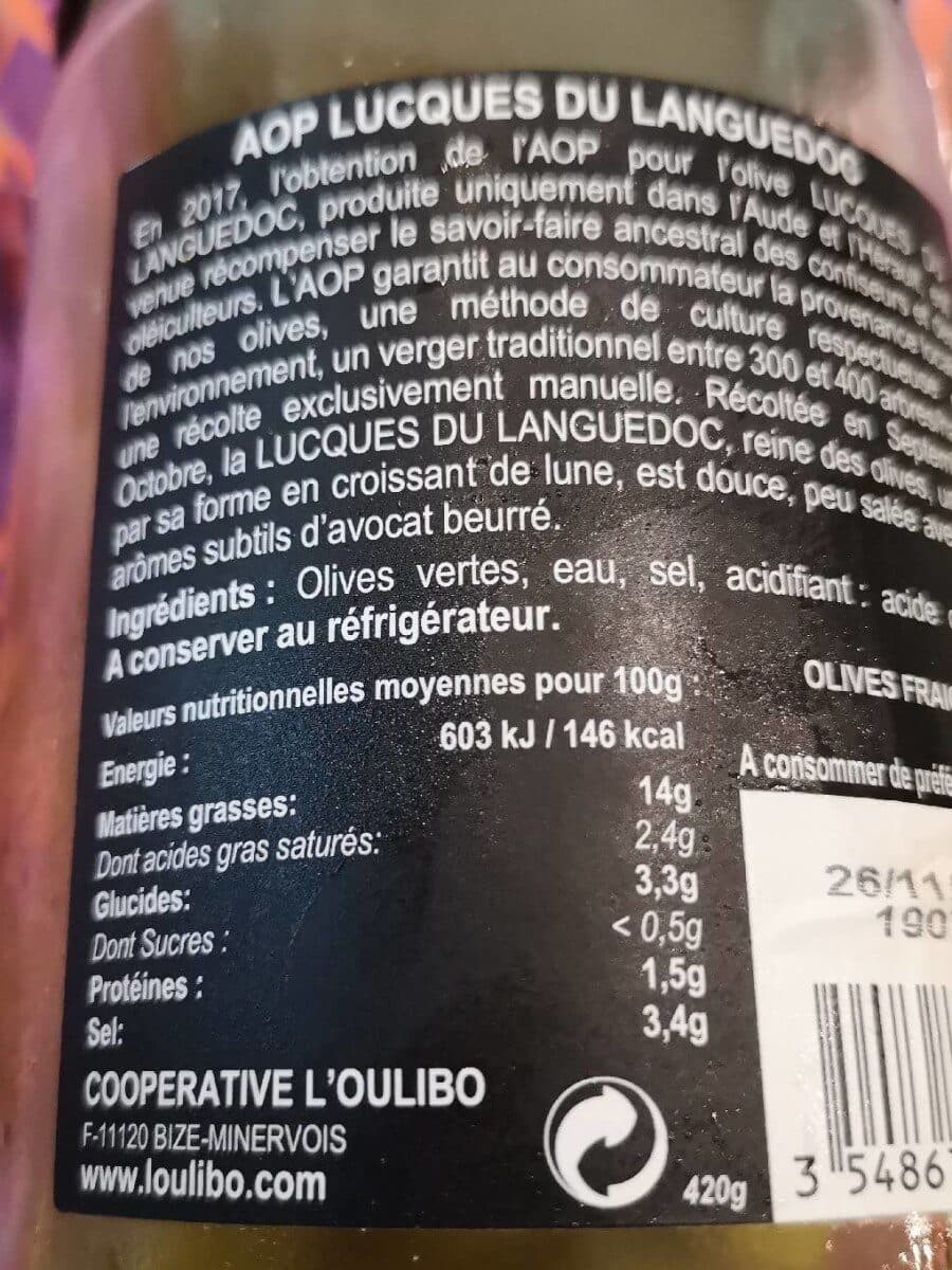 L'Oulibo Lucques du Languedoc packshot
