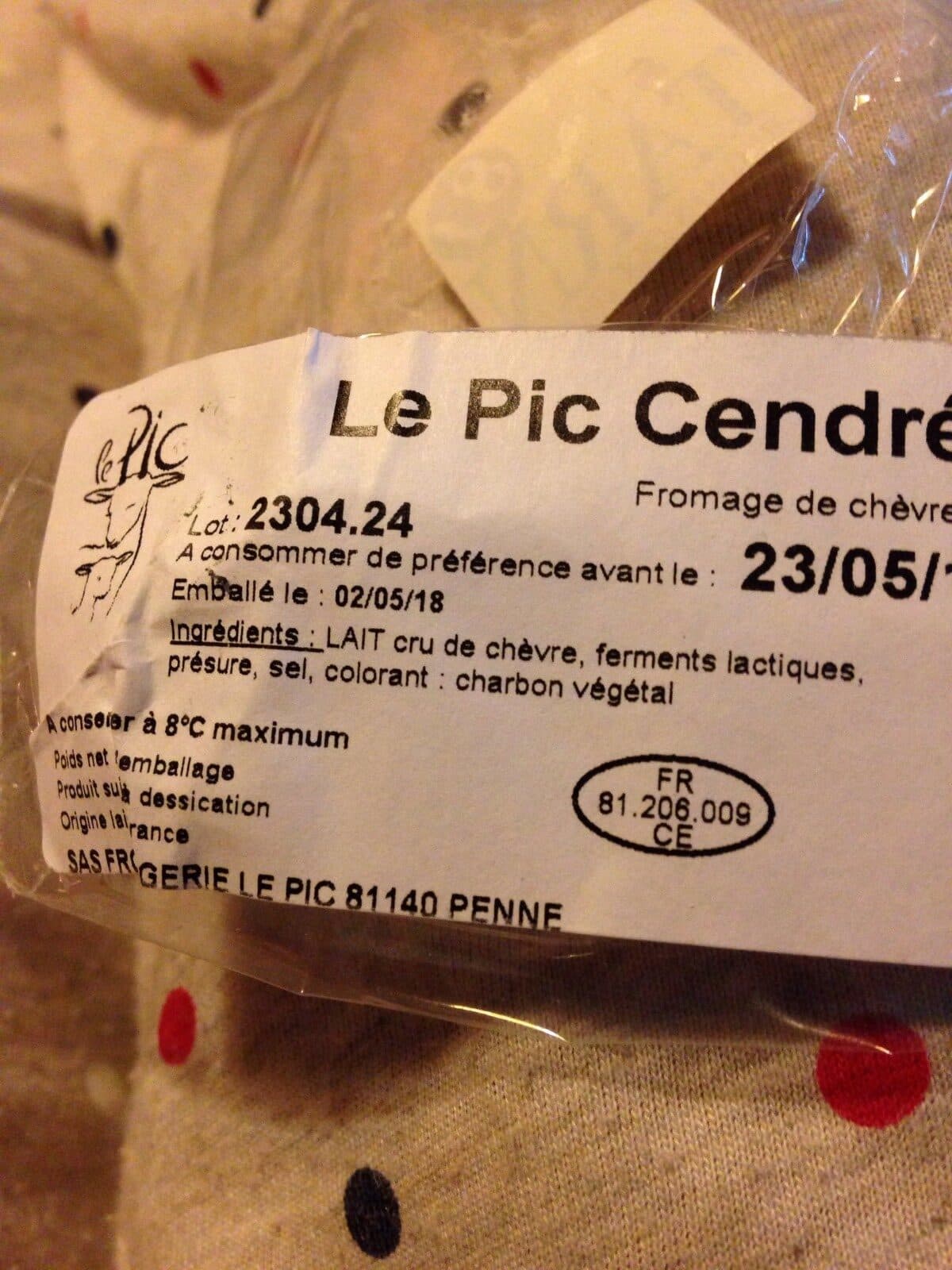 Open Food Facts Fromage de chevre le XV du Pic 110g packshot