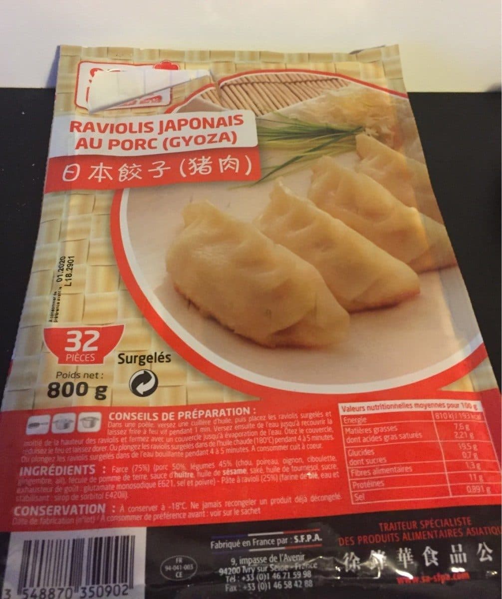 Open Food Facts Raviolis japonais au porc (gyoza) packshot