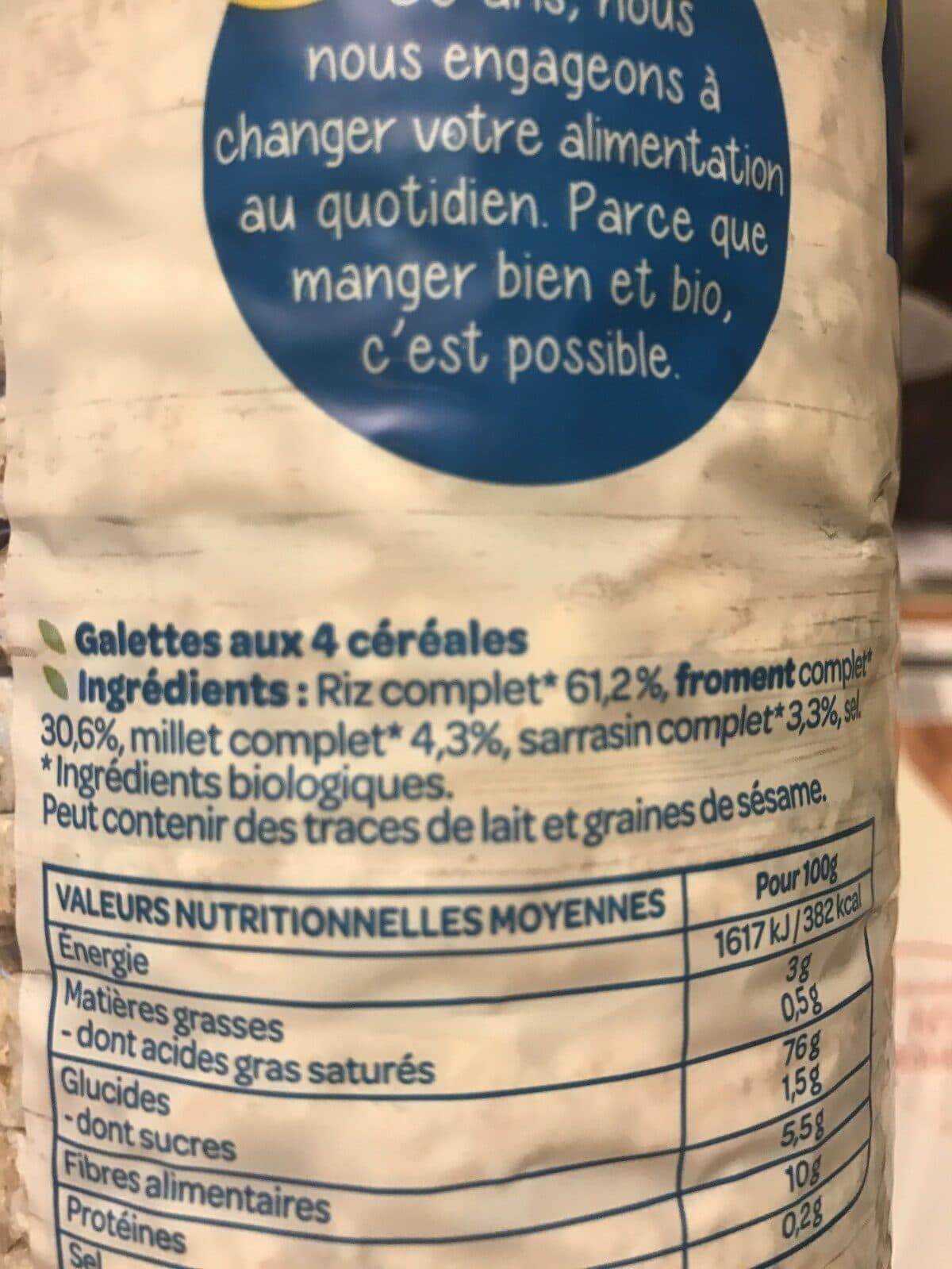 Bjorg Galettes 4 cereales packshot
