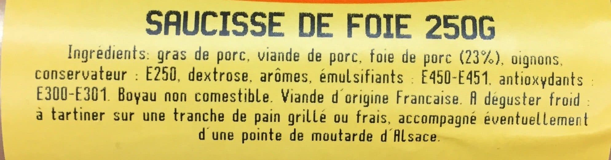 Open Food Facts Saucisse de foie packshot