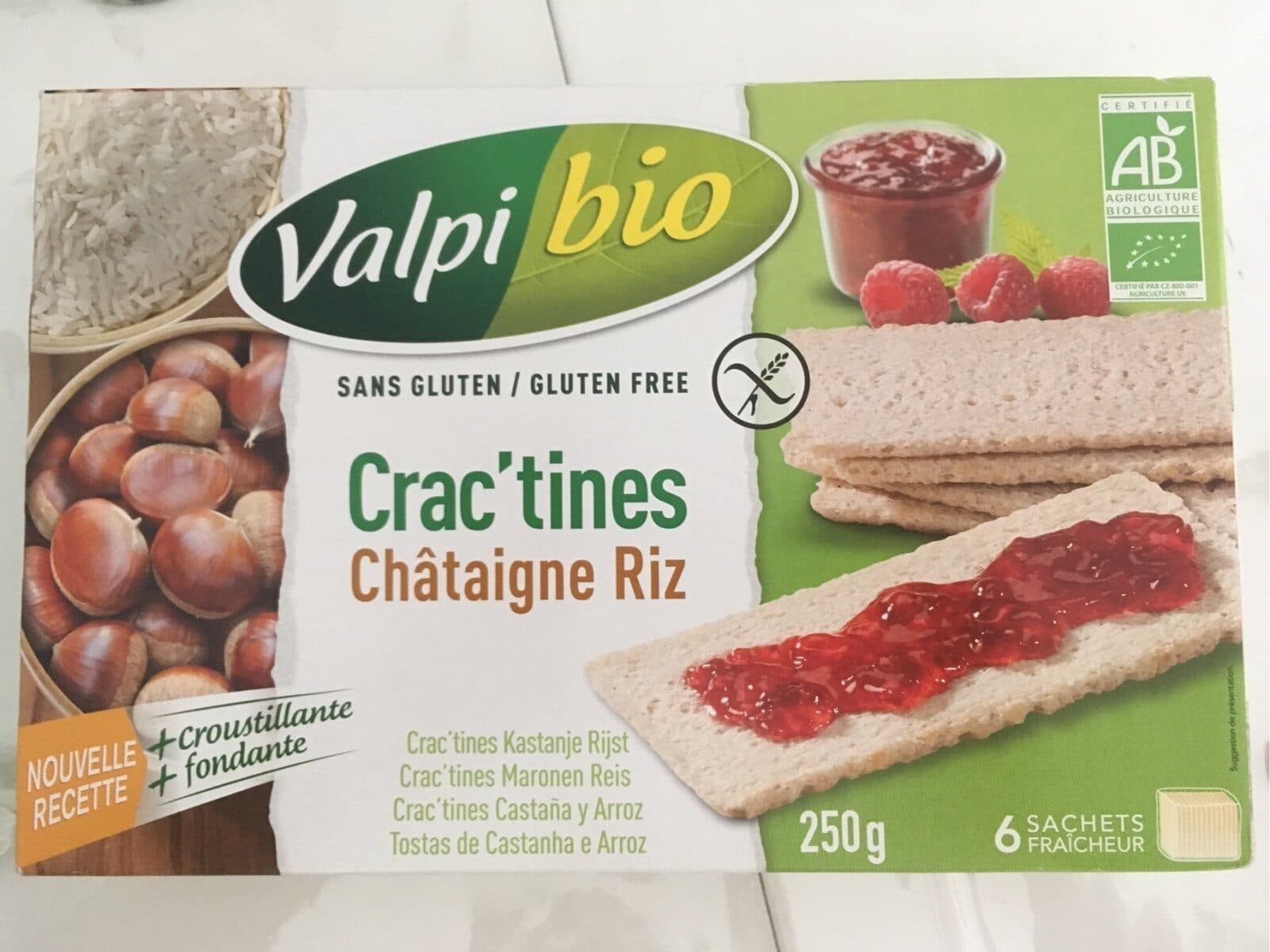 VALPI BIO Crac'tines Châtaigne Riz packshot