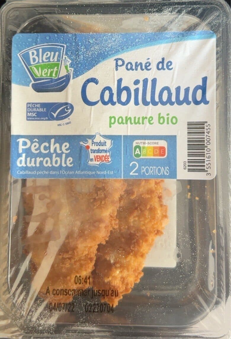 BLEU VERT Pané de cabillaud Panure bio packshot