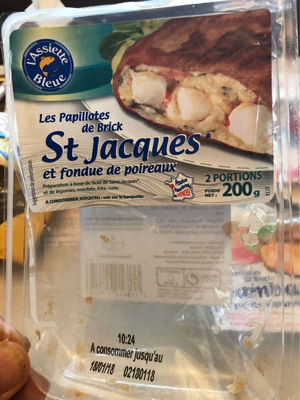 L’Assiette Bleue Papillotes de Brick Gambad petits legumes curry packshot