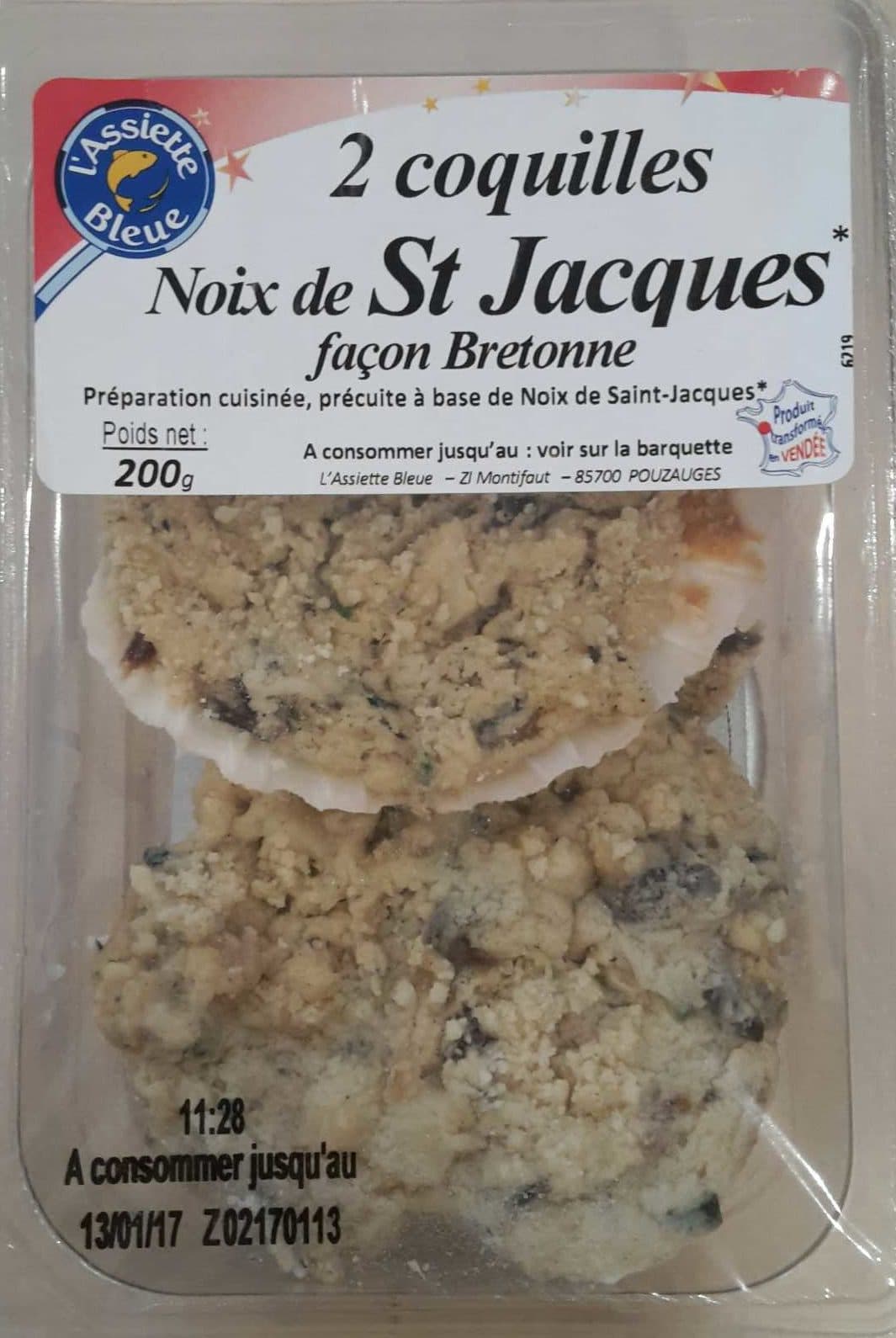 L'Assiette Bleue Noix de St Jacques façon Bretonne packshot