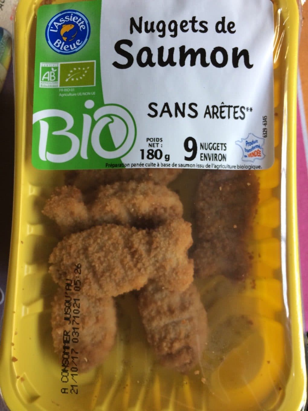 L'assiette Bleue Nuggets de saumon packshot