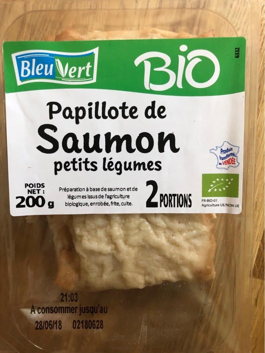 Bleu Vert Papillote Bio de Saumon packshot