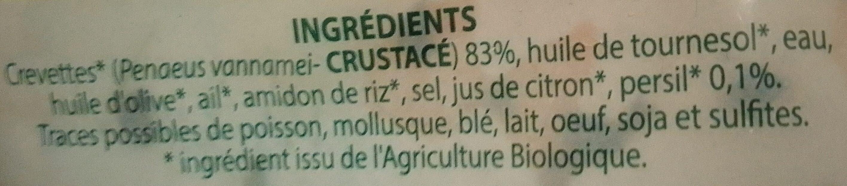Bleu Vert Crevettes persillées bio packshot