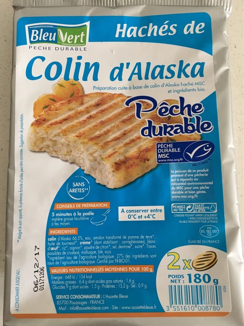 Bleu Vert Colin d'Alaska packshot