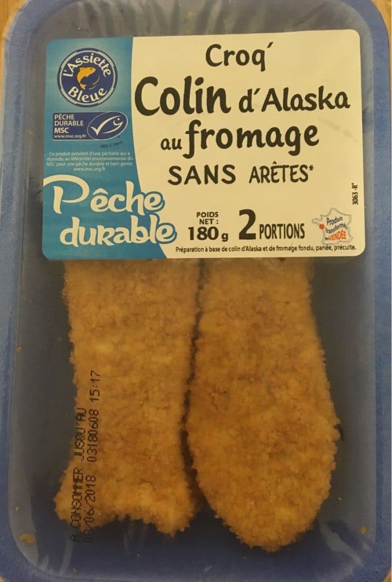 L'assiette Bleue Croq'Colin d'Alaska au fromage packshot