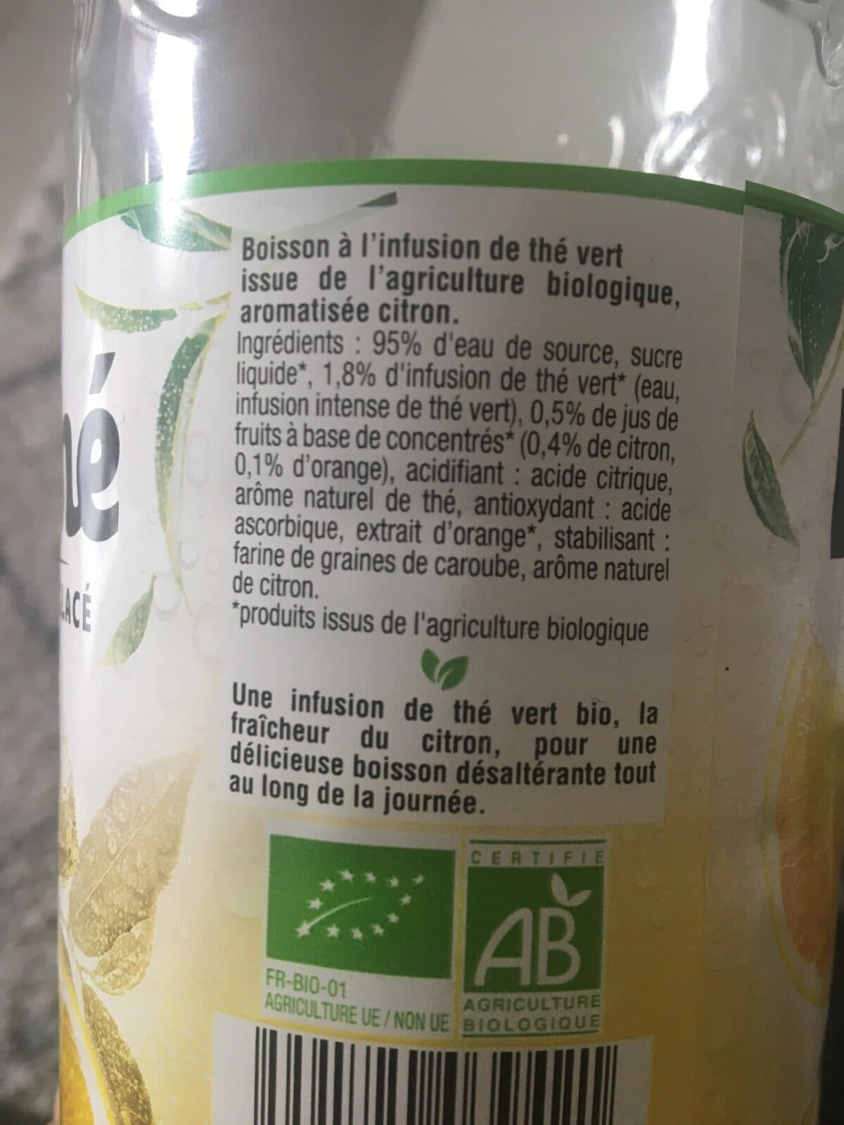 Open Food Facts Thé vert infusé glacé packshot
