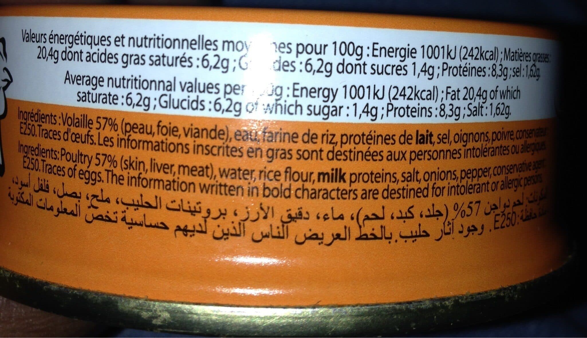 Open Food Facts Paté de volaille packshot