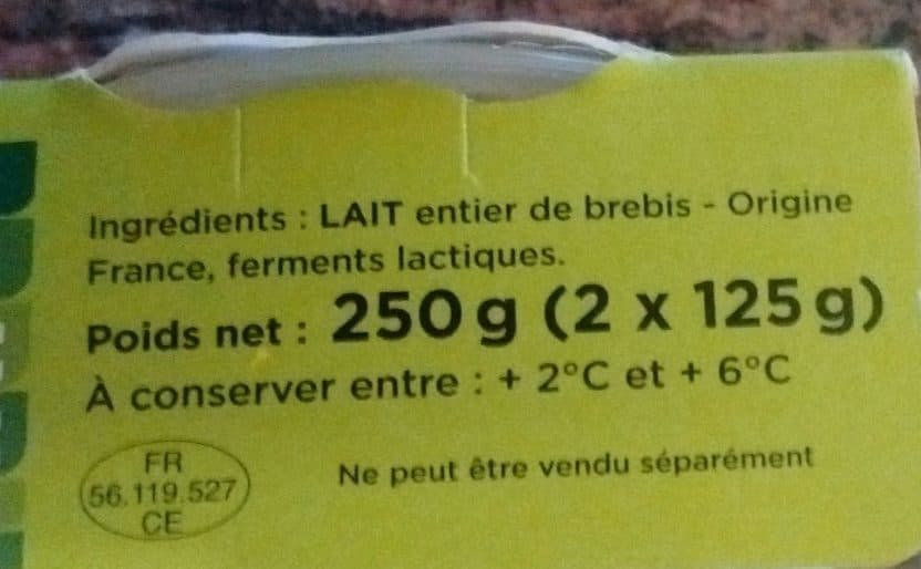 Bergers du Larzac Yaourt au lait de brebis nature packshot